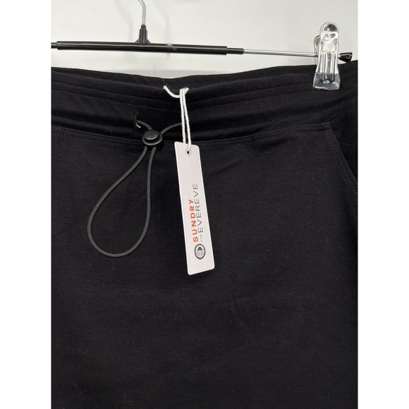 SUNDRY Sunday Short Drawstring Skirt Black Cotton Modal Size1‎ - Picture 4 of 6